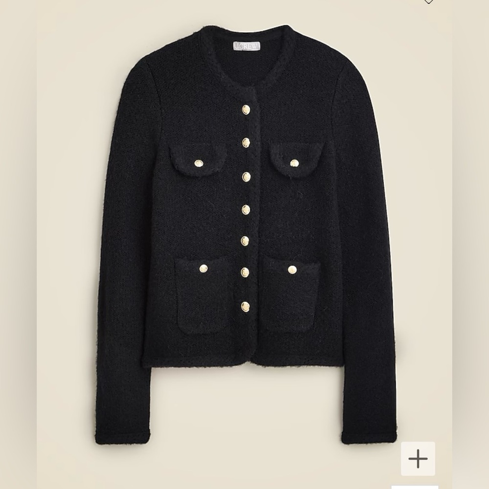 J.Crew Textured sweater lady jacket in black